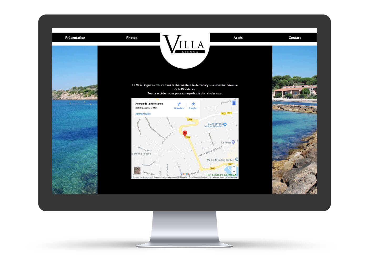 création site web vitrine villa lingua sur ordinateur