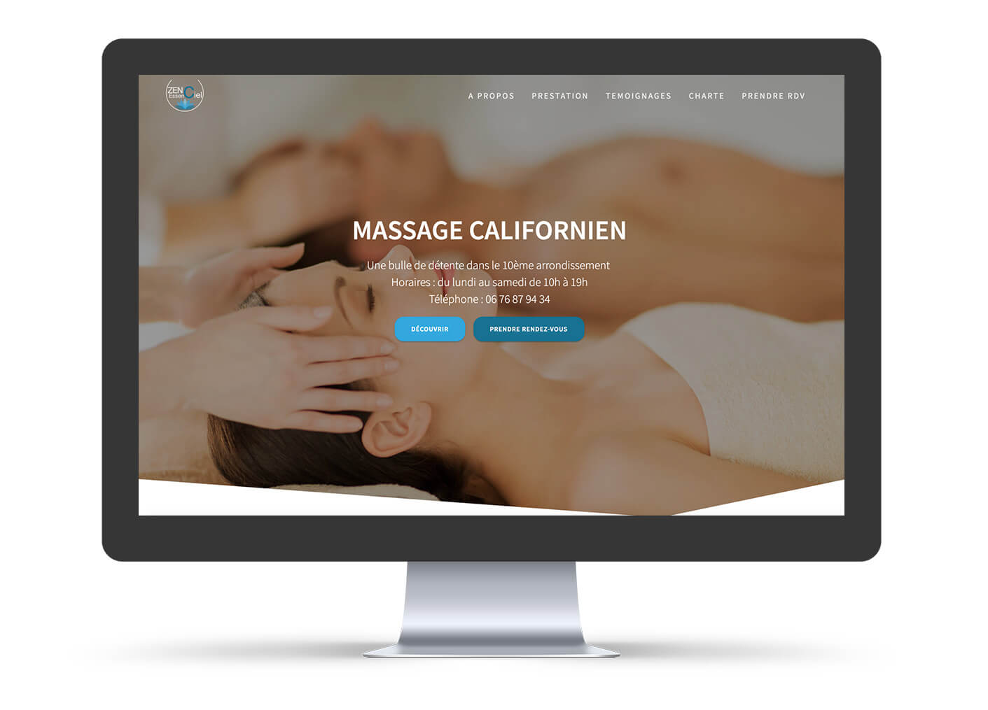 création du site vitrine zen essenciel massage avec wordpress